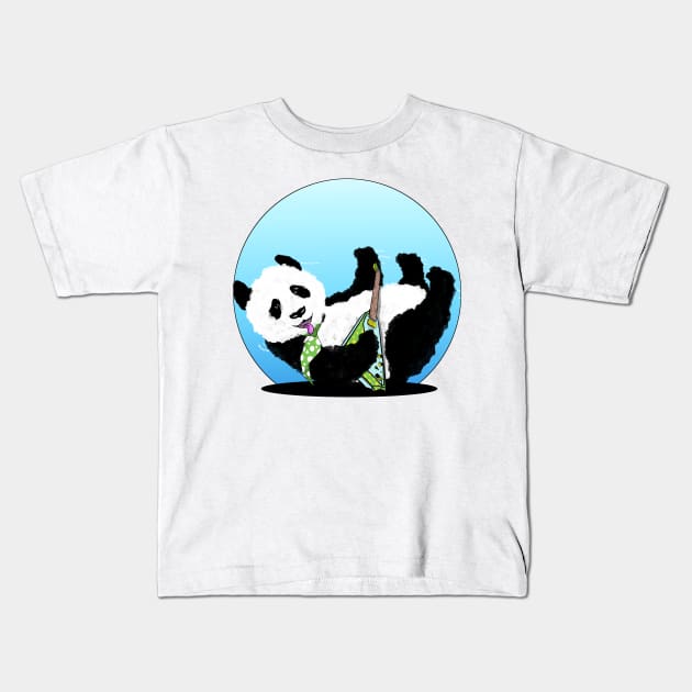 Panda Playing Electric Guitar Kids T-Shirt by mailboxdisco